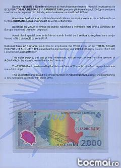 Bancnota de 2000 de la eclipsa din anul 1999