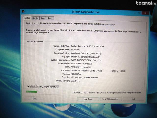 Ultrabook Samsung / quad core/ ssd 128 giga/ 4 giga ddr3