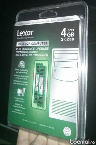Kit memorie DDR3 4GB kit 2x2GB Lexar 1333 MHz CL9 pt PC nou