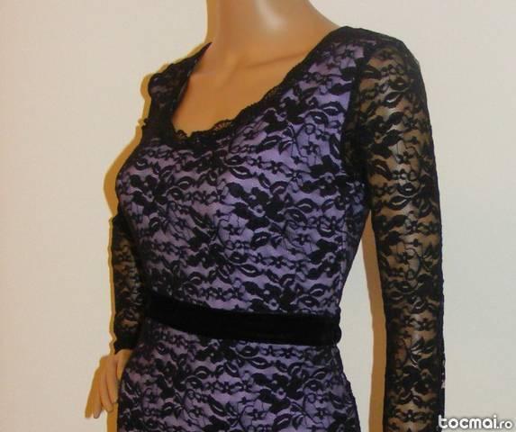 Rochie midi cu dantela , rochie cu maneca lunga