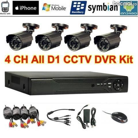 Sistem Supraveghere Video - 4 Camere & DVR Limba Romana